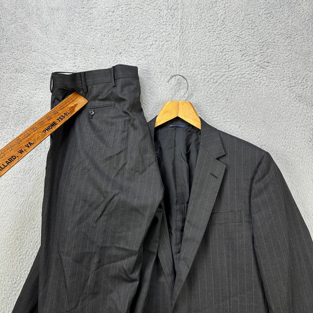 Brooks Brothers Vitale Barberis Fitzgerald 2 Piece Suit‎ Grey Pinstripe Mens 42L